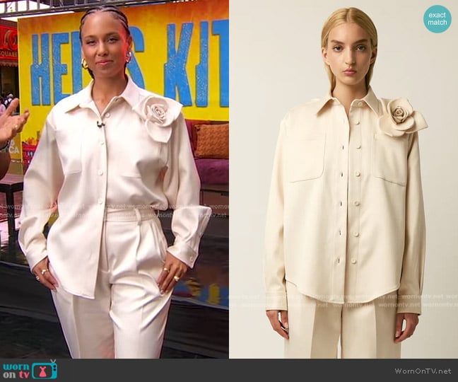 Aknvas The Anders shirt in duchess satin worn by Alicia Keys on Good Morning America