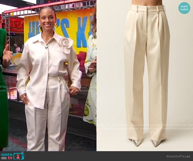 Aknvas The Petronella Pants in duchess satin worn by Alicia Keys on Good Morning America