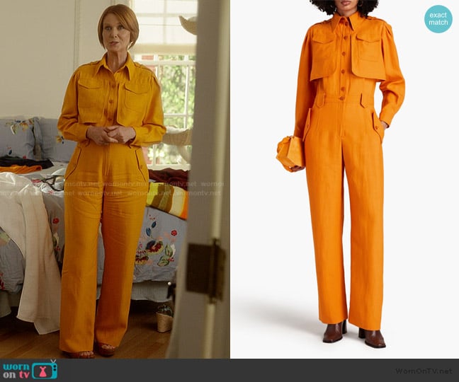 Alberta Ferretti Twill jumpsuit worn by Miranda Hobbs (Cynthia Nixon) on And Just Like That