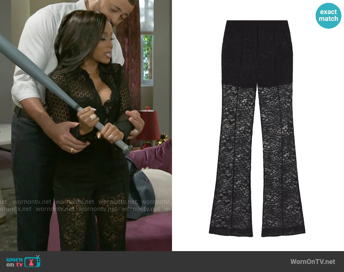 A.L.C. Gemma Lace Pants worn by Hayley Lawson (Marquita Goings) on Beyond the Gates