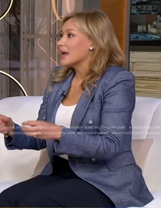 Dr. Alexandra Sowa's blue double breasted blazser on Good Morning America