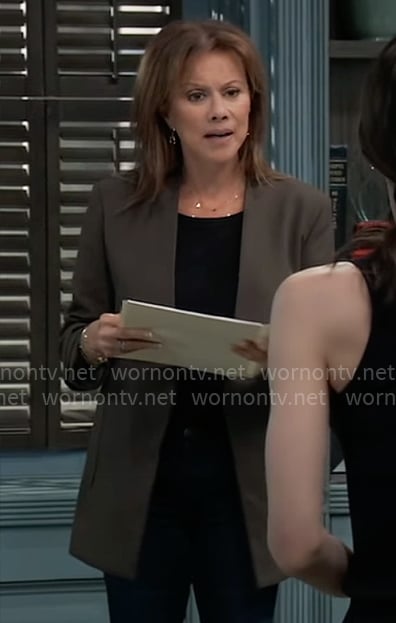 Alexis's olive blazer on General Hospital