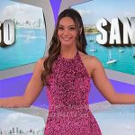 Alexis’s pink sequin mini halter dress on The Price is Right