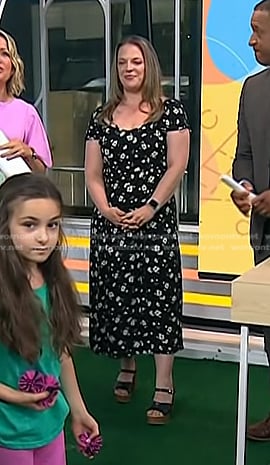 Ali Mierzejewski’s black floral dress on Today