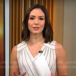 Ali Bauman’s striped wrap dress on CBS Mornings