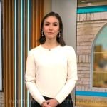 Ali Bauman’s black and white dress on CBS Mornings