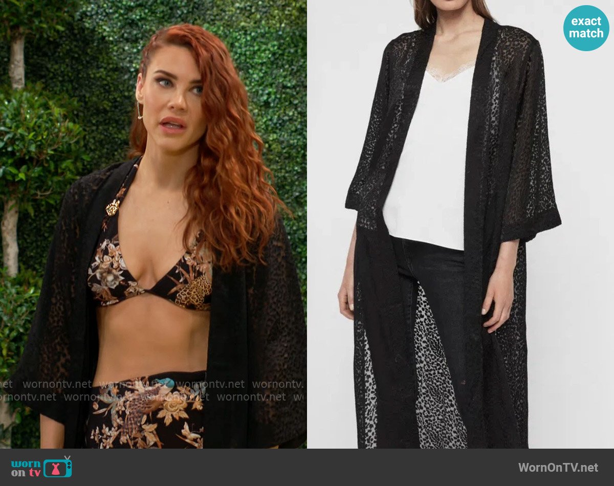 All Saints Carine Devore Kimono worn by Sally Spectra (Courtney Hope) on The Young and the Restless