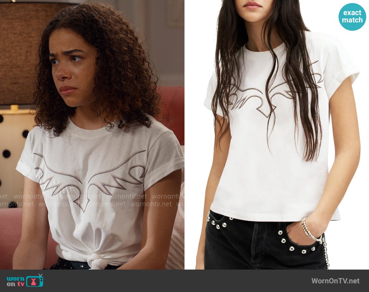 All Saints Randal Anna Tee worn by Ginny Miller (Antonia Gentry) on Ginny & Georgia