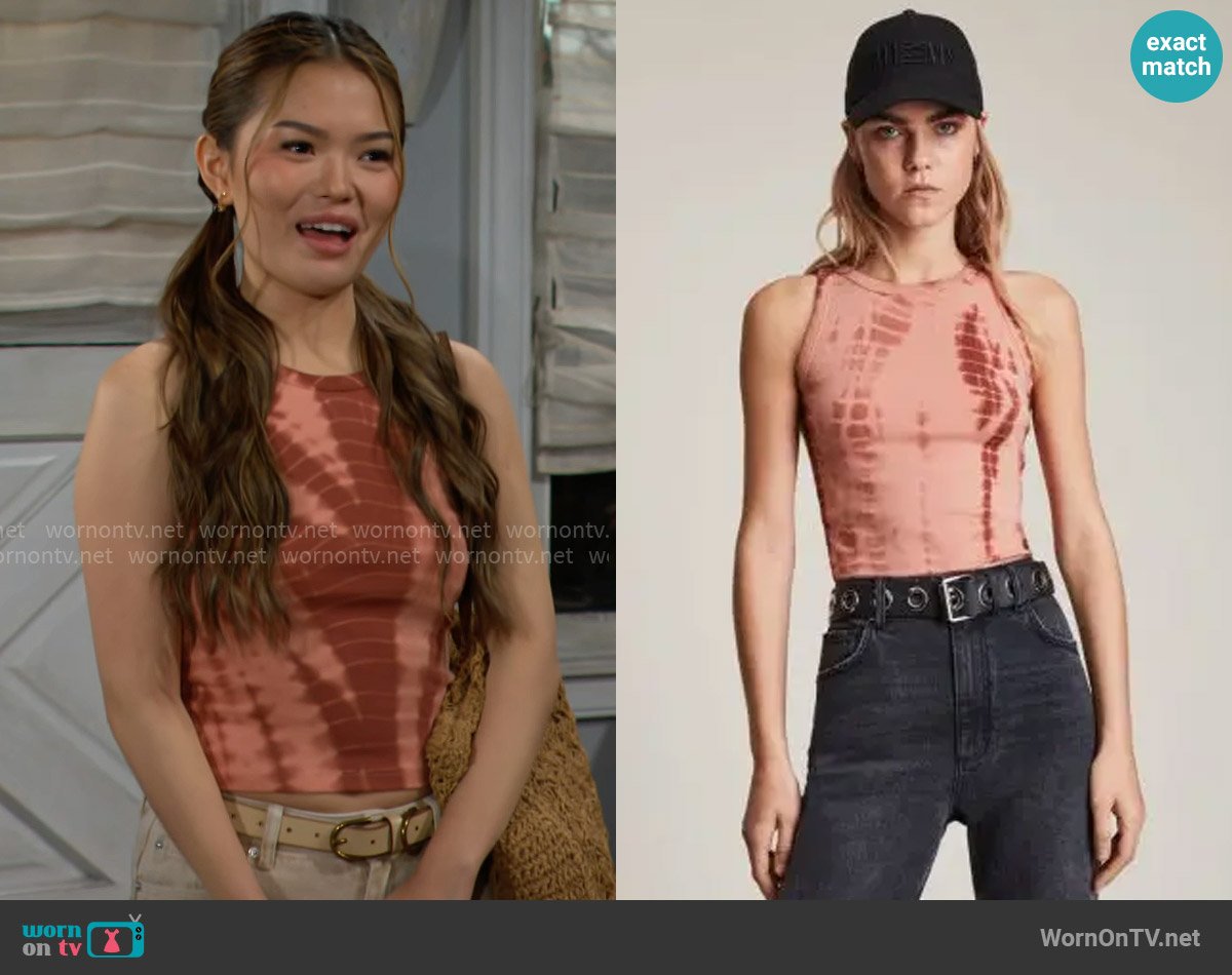 All Saints Rina Tydy Tank worn by Luna (Lisa Yamada) on The Bold and the Beautiful