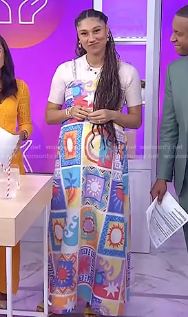 Ally's tile print maxi dress on Today