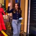 Alyssa’s navy jacket and jeans on The View