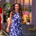 Alyssa’s blue floral print sleeveless dress on The View