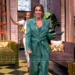 Alyssa’s green satin printed blazer on The View