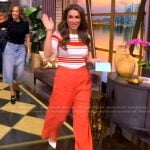 Alyssa’s stripe short sleeve top and pants on The View