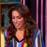 Alyssa’s striped v-neck top on The View