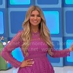 Amber’s pink eyelet lace dress on The Price is Right
