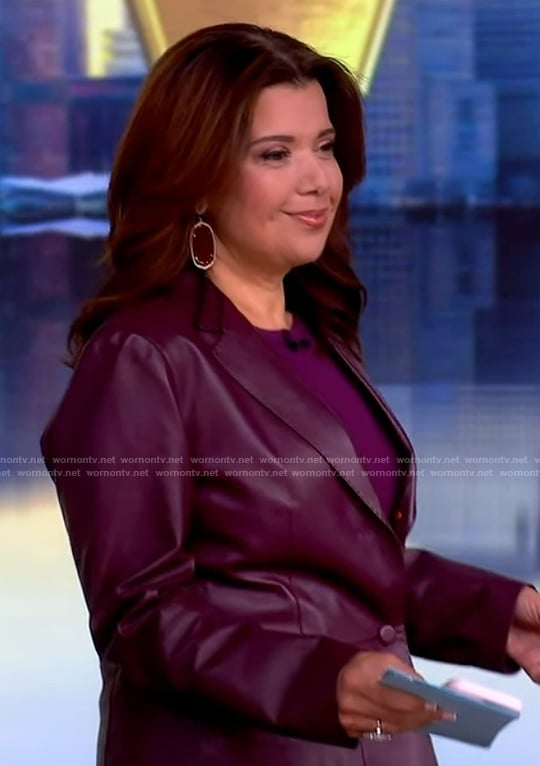 Ana’s burgundy leather blazer on The View