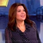Ana’s black polka dot print ruffle blouse on The View
