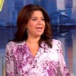Ana’s floral satin blouse and pants on The View
