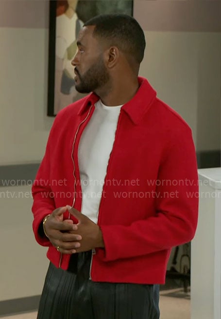 Andre’s red jacket on Beyond the Gates
