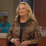 Anna’s black and brown paisley jacket on Days of our Lives