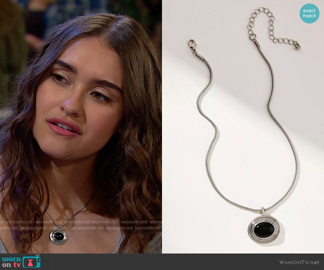 Anthropologie Western Stone Pendant Necklace worn by Arianna Horton (Marissa Reyes) on Days of our Lives