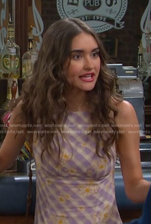 Ari's floral plaid mini dress on Days of our Lives