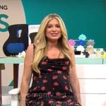 Ashley Bellman’s black and red floral maxi dress on CBS Mornings