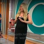 Ashley Bellman’s black and white layered midi dress on CBS Mornings