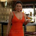Audra’s red crochet dress on The Young and the Restless