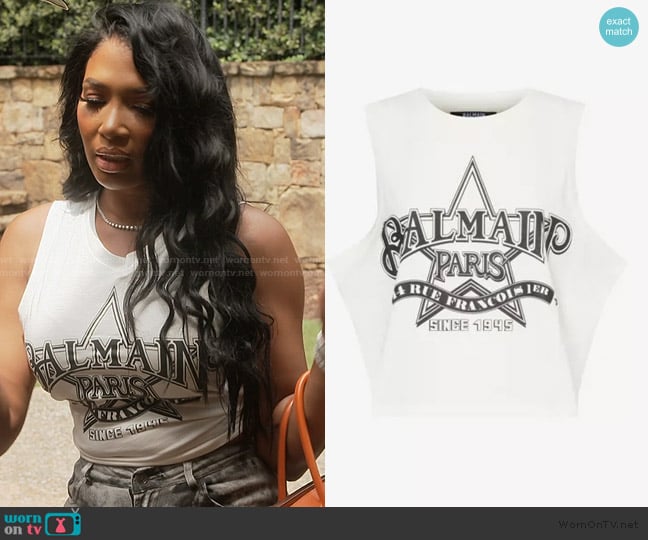 Balmain Logo-Print worn by Brit Eady on The Real Housewives of Atlanta