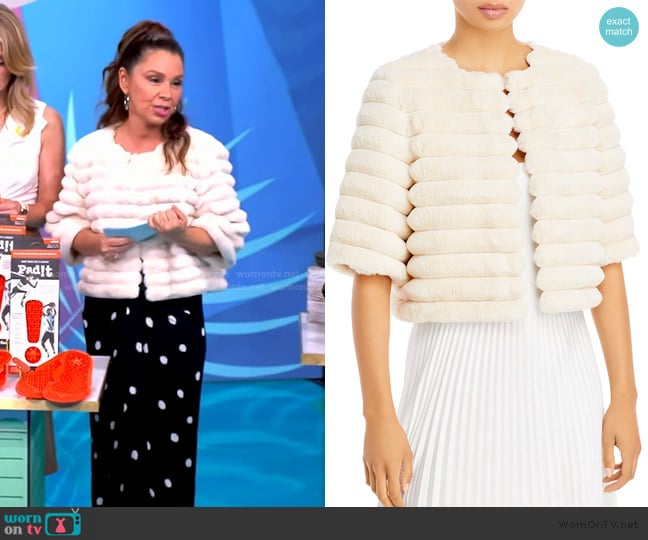 Gretta’s faux fur cropped jacket on The View