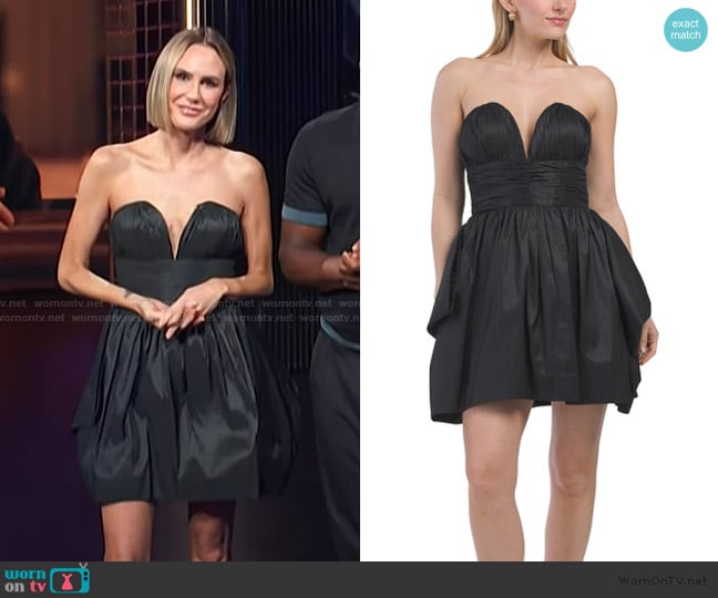 BCBGMAXAZRIA Strapless Cocktail Mini Dress worn by Keltie Knight on E! News
