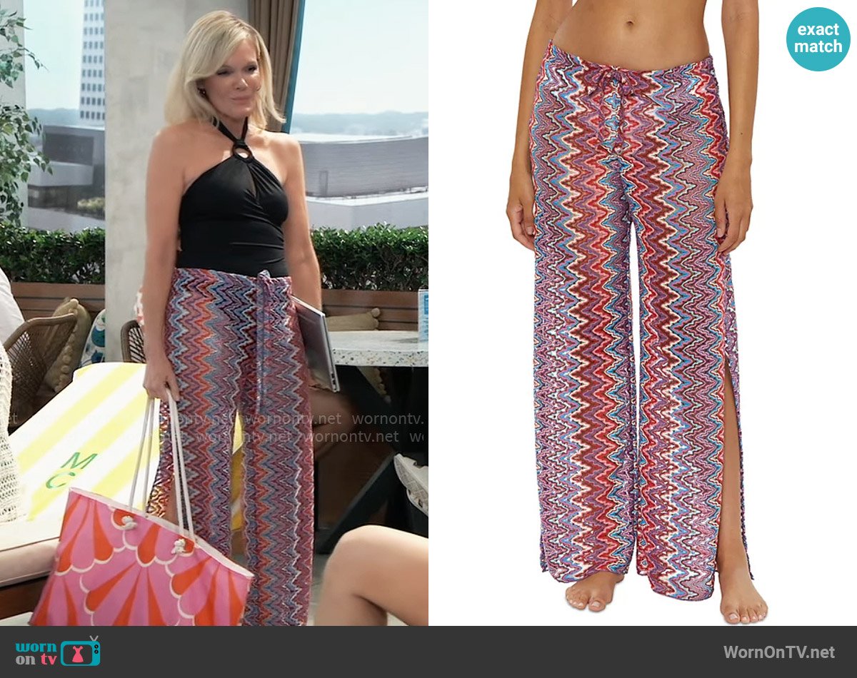 Becca Sundown Crochet Split-Leg Cover-up worn by Ava Jerome (Maura West) on General Hospital