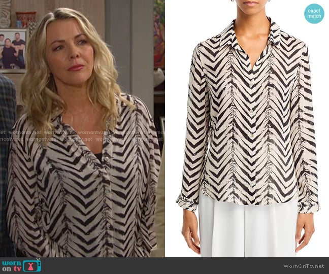 Bella Dahl Classic Button Down Shirt worn by Carrie Brady (Christie Clark) on Days of our Lives