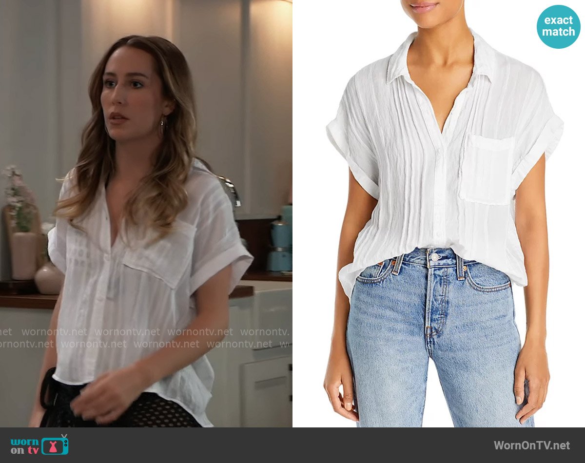 Bella Dahl Pintucked Shirt worn by Josslyn Jacks (Eden McCoy) on General Hospital