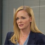 Belle’s blue v-neck blouse on Days of our Lives