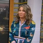 Ginger’s teal bird print shirtdress on Good Morning America