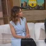 Rebecca’s blue tie waist vest on Good Morning America