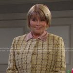 Adrienne’s yellow plaid jacket on Days of our Lives