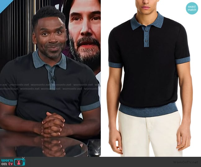 BOSS Camel L-Jones Polo Shirt worn by Justin Sylvester on E! News