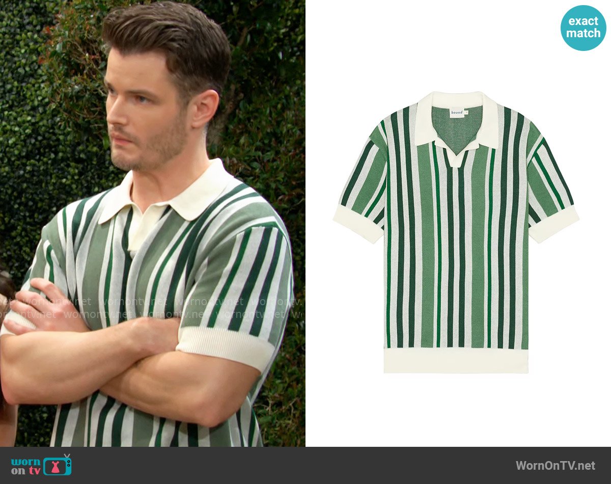 Bound Knit Polo worn by Kyle Abbott (Michael Mealor) on The Young and the Restless