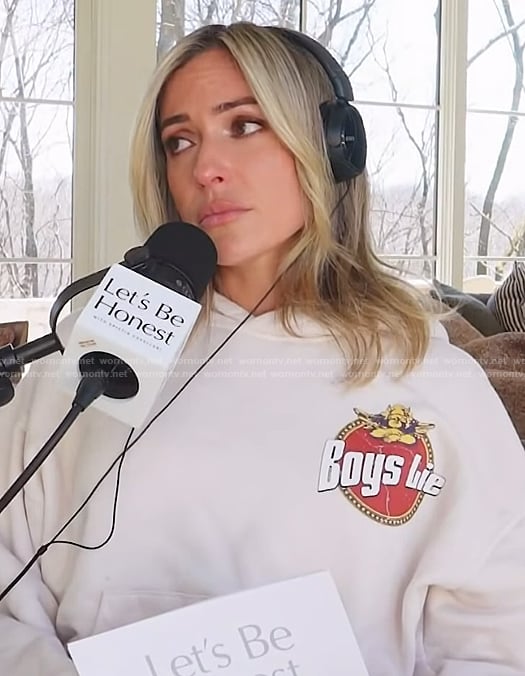 Kristin's boys lie printed sweatshirt and pants on Honestly Cavallari The Headline Tour