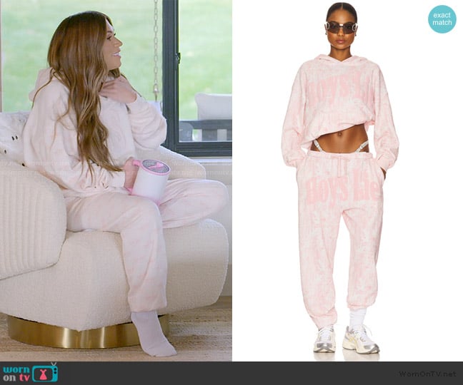 Boys Lie Manhunt Racer Hoodie worn by Jessi Ngatikaura on The Secret Lives of Mormon Wives