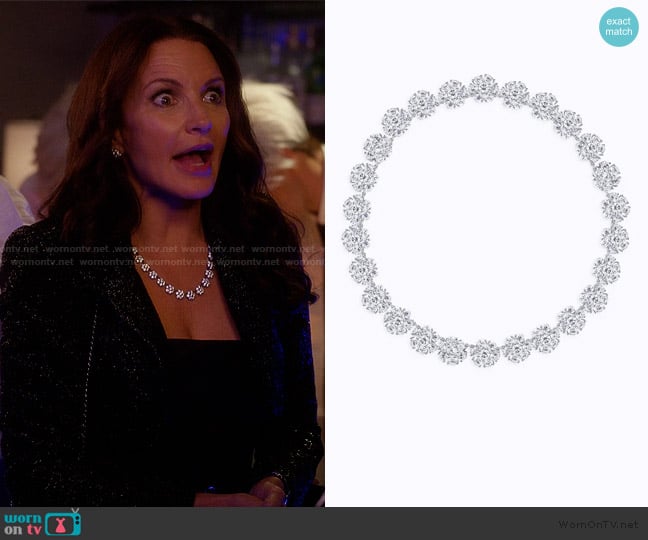 Briony Raymond Posey Diamond Riviere Necklace worn by Charlotte York (Kristin Davis) on And Just Like That