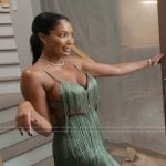 Brit’s sage green fringe top and pant set on The Real Housewives of Atlanta
