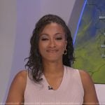 Brittany’s beige ribbed v-neck dress on Good Morning America