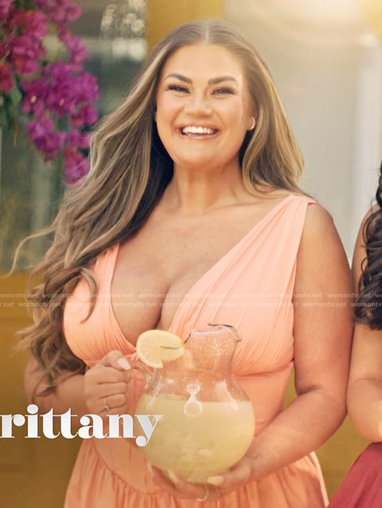 Brittany’s coral corset dress on The Valley