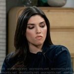 Brook Lynn’s navy tie-neck blouse on General Hospital