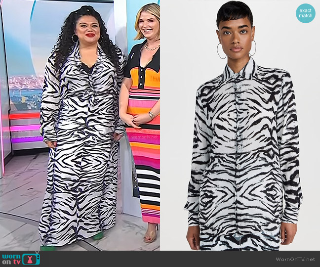 BruceGlen Snow Tiger Button Up Shirt in Snow Tiger worn by Michelle Buteau on Today